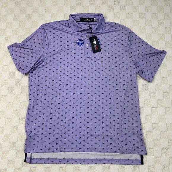 RLX Ralph Lauren Other - RLX Ralph Lauren Golf Polo Shirt Large Marlin Print Stretch Performance Purple